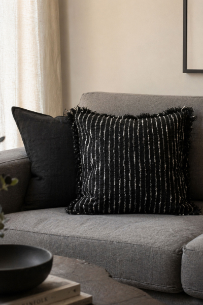 Linen Cushion Cover - Midnight Loom